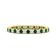 0.75-carat-round-cut-bezel-set-diamond-and-emerald-eternity-wedding-band-in-yellow-gold-FD8072ROBGEMGR-0.72CT-NL-YG?v=1774347027